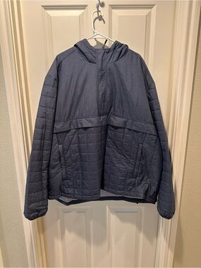 Cutter & Buck Slate Blue Quilted Hooded Puffer Jacket